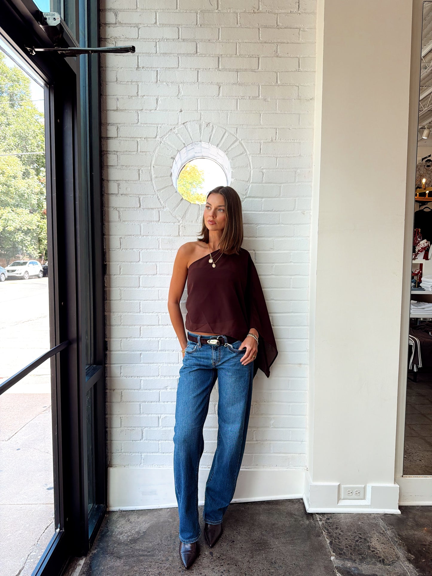 ASYMMETRIC CHIFFON CAPE W/ TUBE TOP
