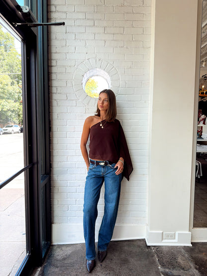 ASYMMETRIC CHIFFON CAPE W/ TUBE TOP