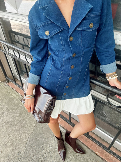 DENIM MINI SHIRT DRESS