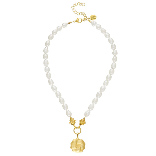 OYSTER PLATE PEARL NECKLACE