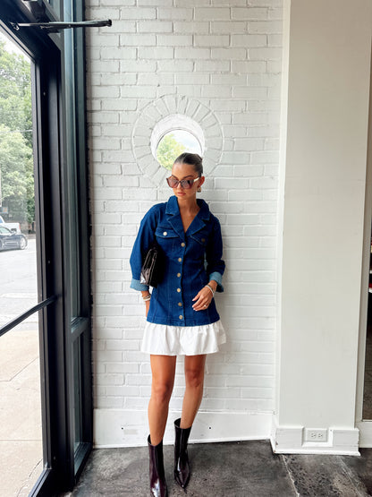DENIM MINI SHIRT DRESS