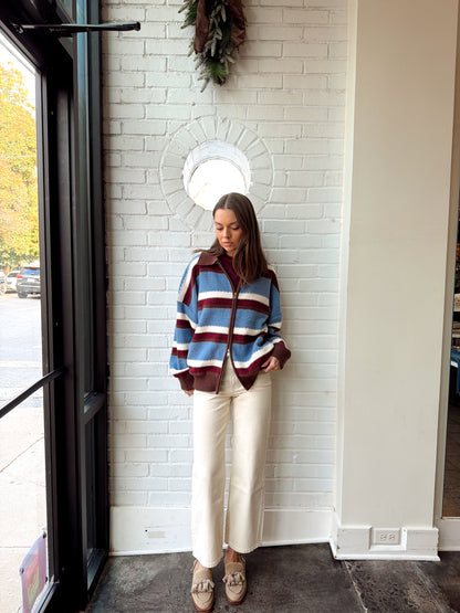 ZIPPER FRONT SWEATER CARDIGAN