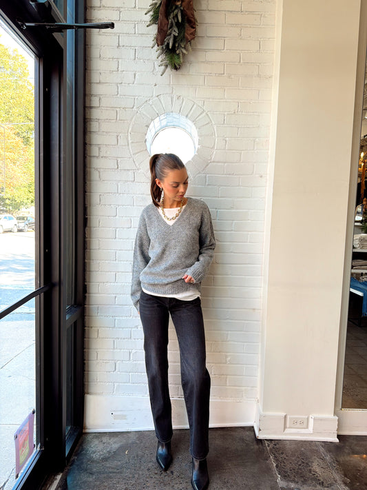 SIENNA FUZZY DOUBLE LAYER SWEATER