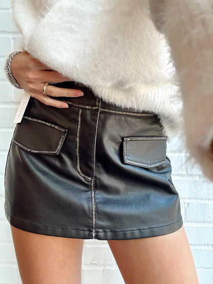 LIV VEGAN LEATHER MINI SKORT