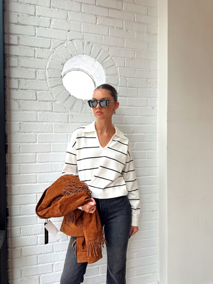 SLOANE KNIT STRIPE PULLOVER