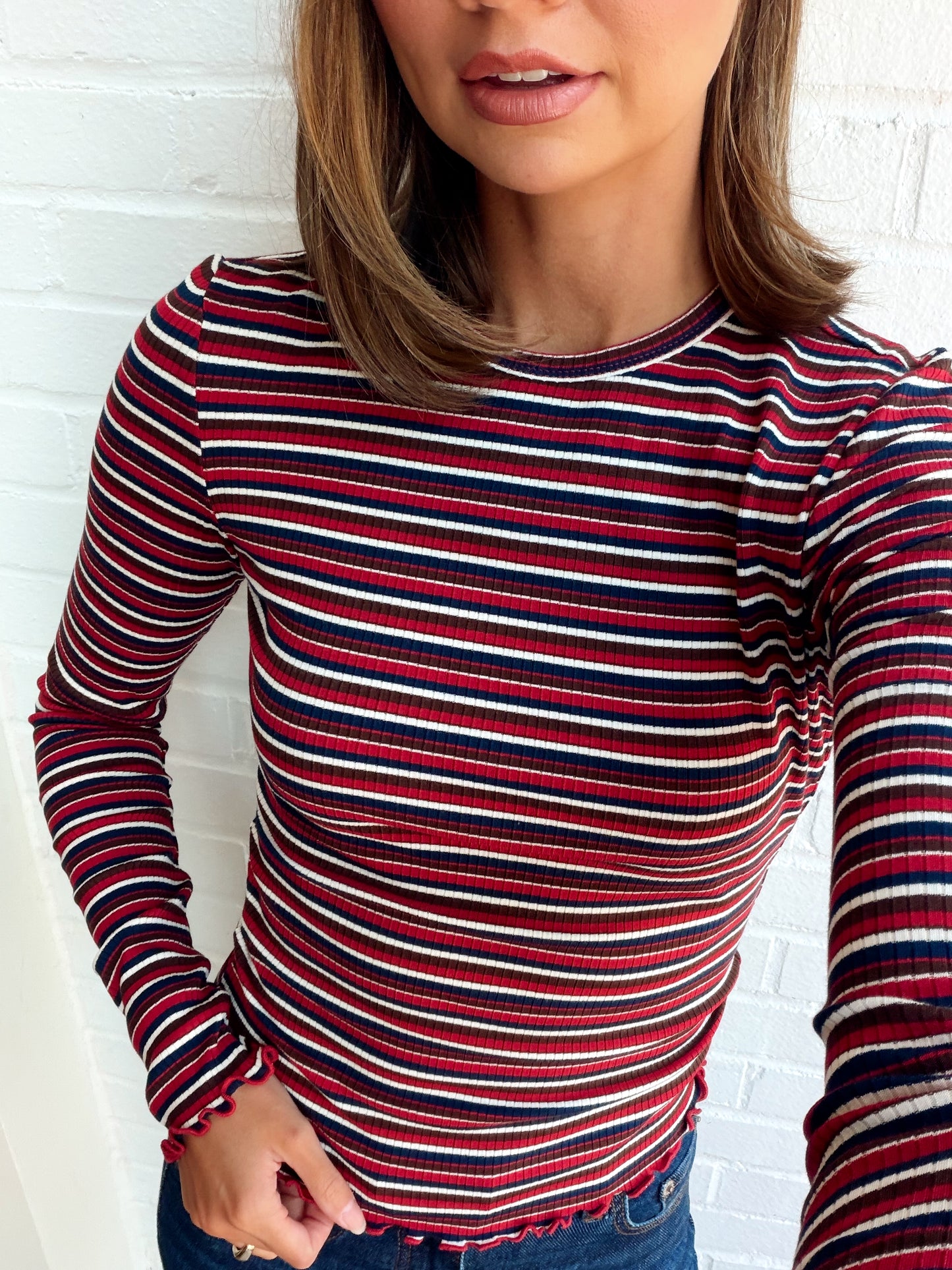 MOONDRIFT LONG SLEEVE RIB TEE