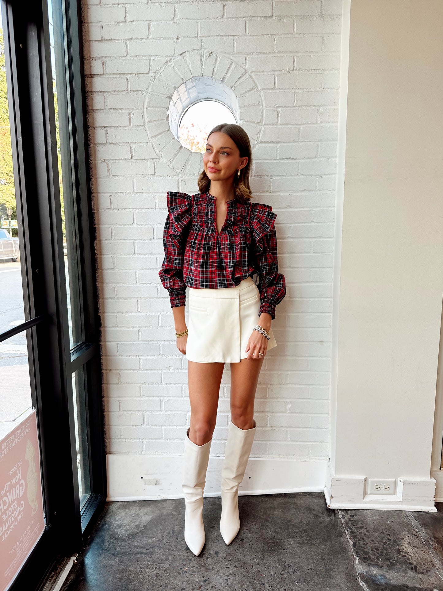 LOIS XMAS PLAID TOP