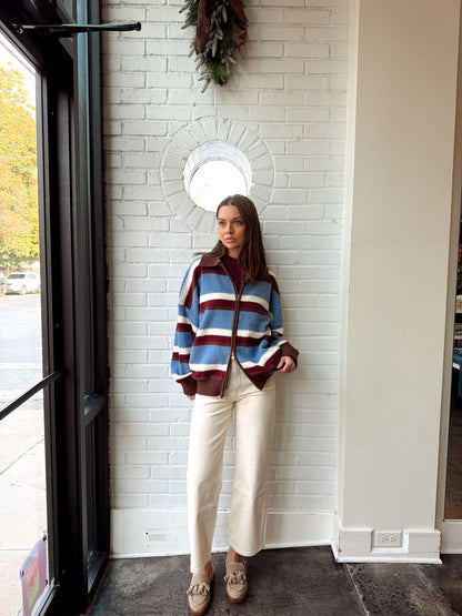 ZIPPER FRONT SWEATER CARDIGAN