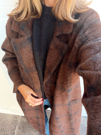 CROSBY PLAID COCOON COAT