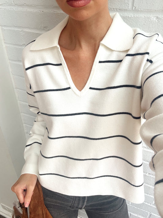 SLOANE KNIT STRIPE PULLOVER