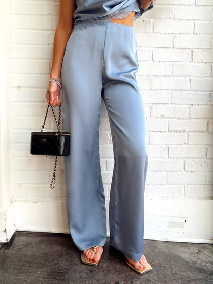 SATIN STRAIGHT LEG TROUSERS