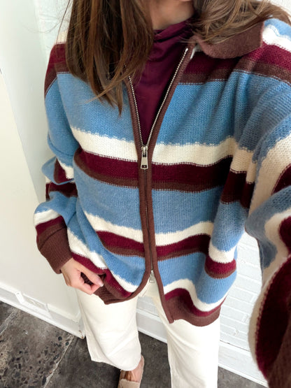 ZIPPER FRONT SWEATER CARDIGAN