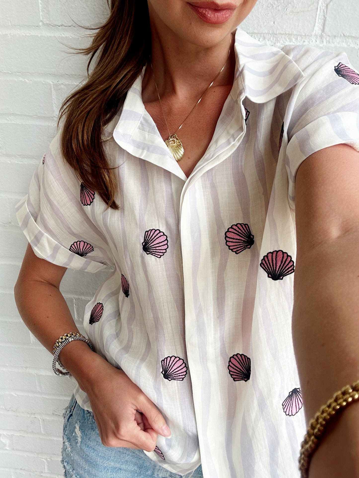 STRIPED SEASHELL TOP