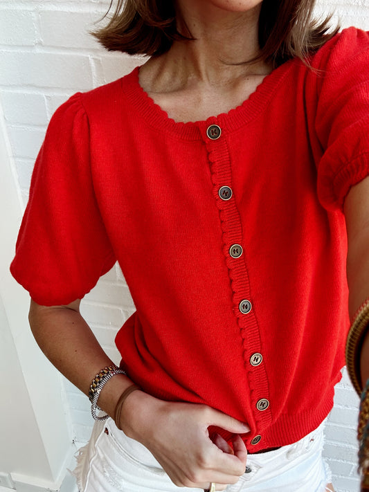 DAHLIA PUFFED SLEEVE CARDIGAN