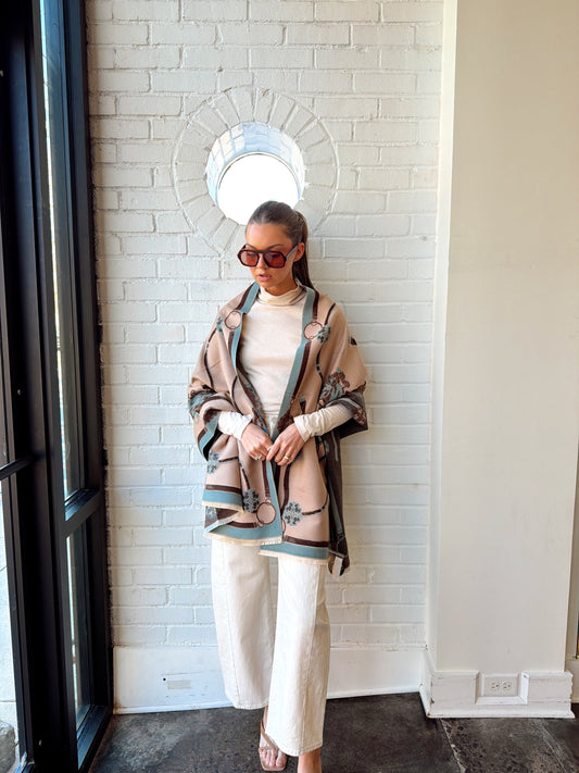 EQUESTRIAN PINK/BLUE REVERSIBLE WRAP