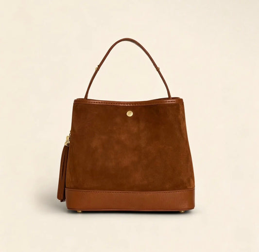 LARGE SUEDE BUCKET BAG