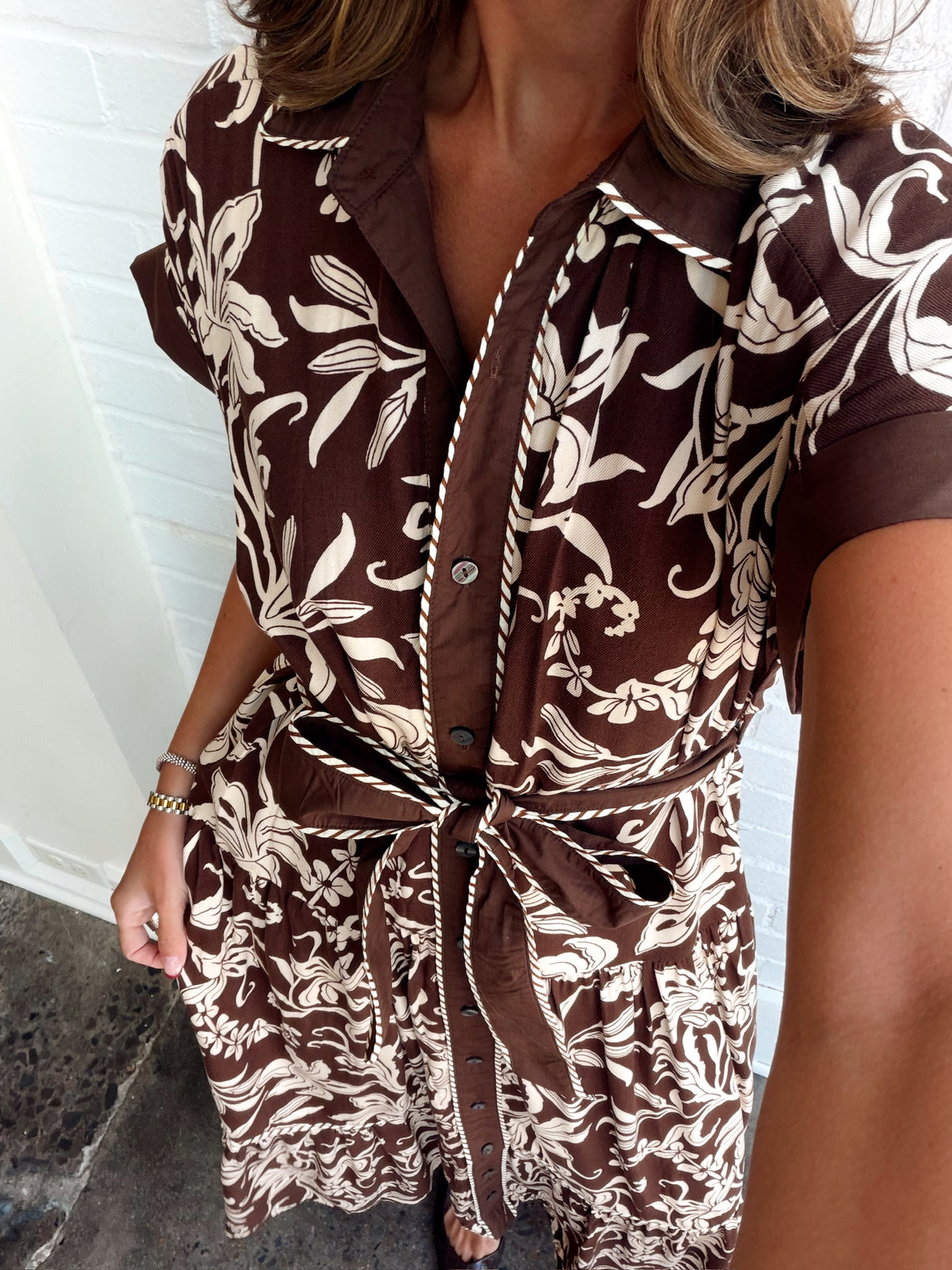 BRYLEE BROWN FLORAL MAXI