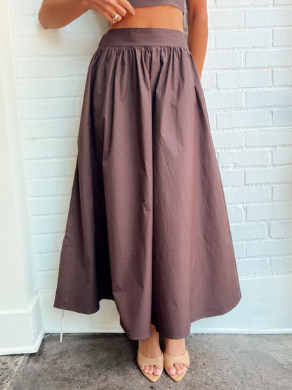 POPLIN MIDI SKIRT