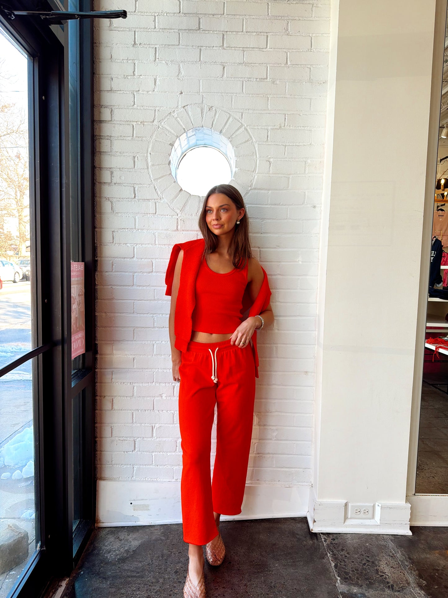 BLONDIE STRUCTURED RIB TANK- TOMATO