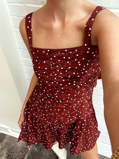 POSY DOT JACQUARD MINI DRESS