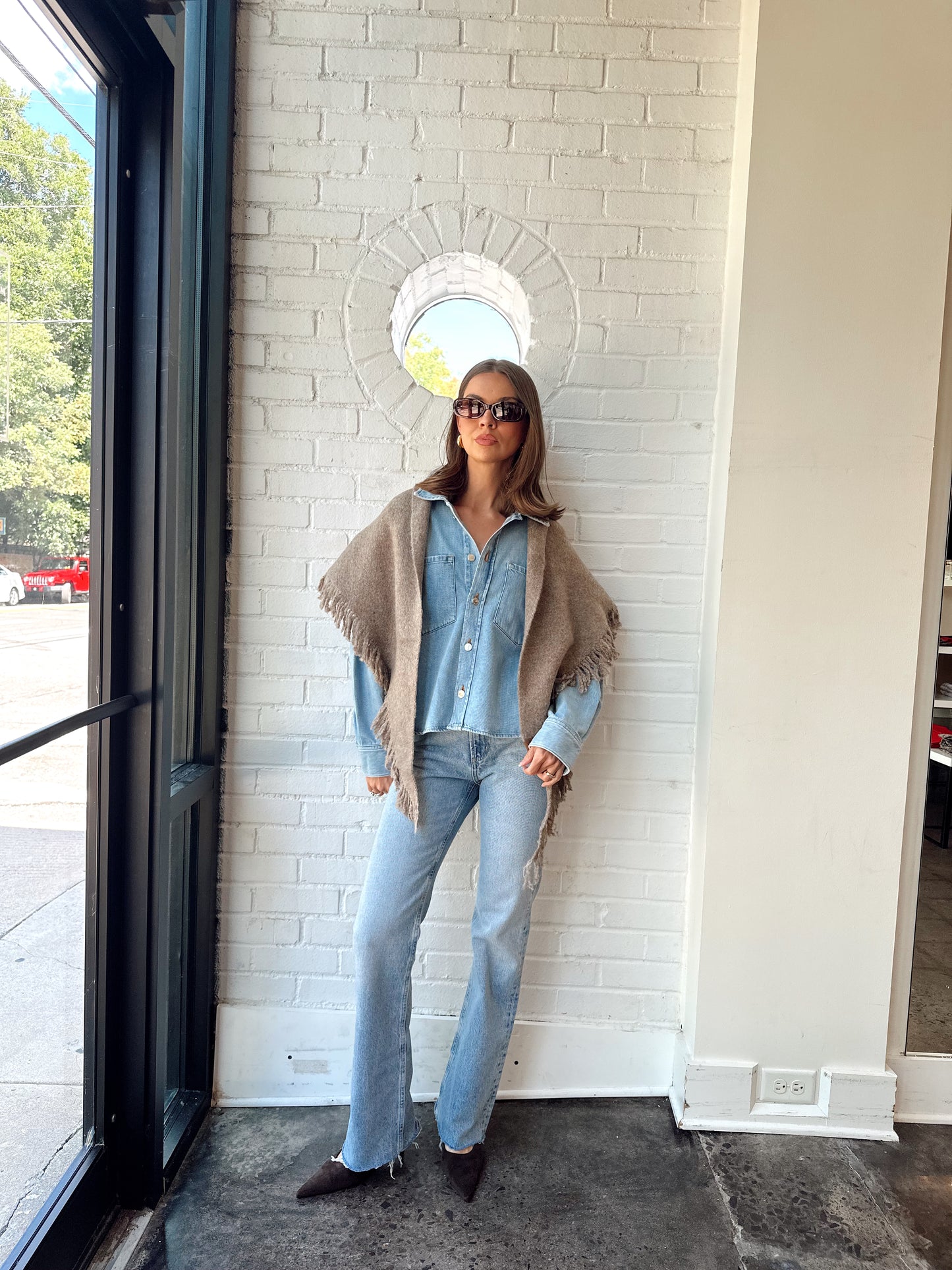 TASSEL KNIT SHAWL