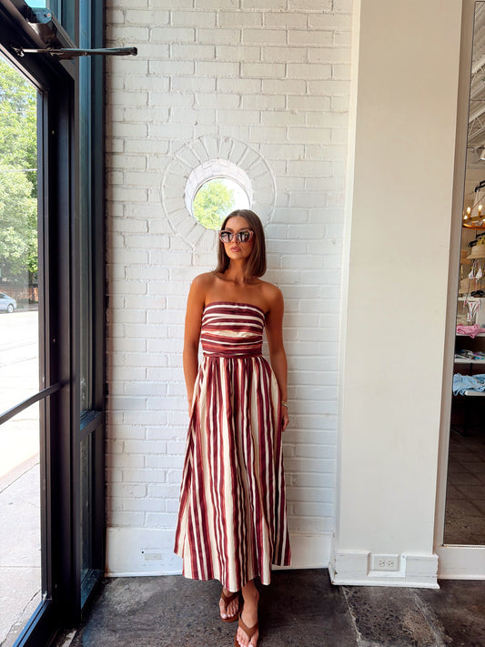 WIDE STRIPED MAXI DRESS