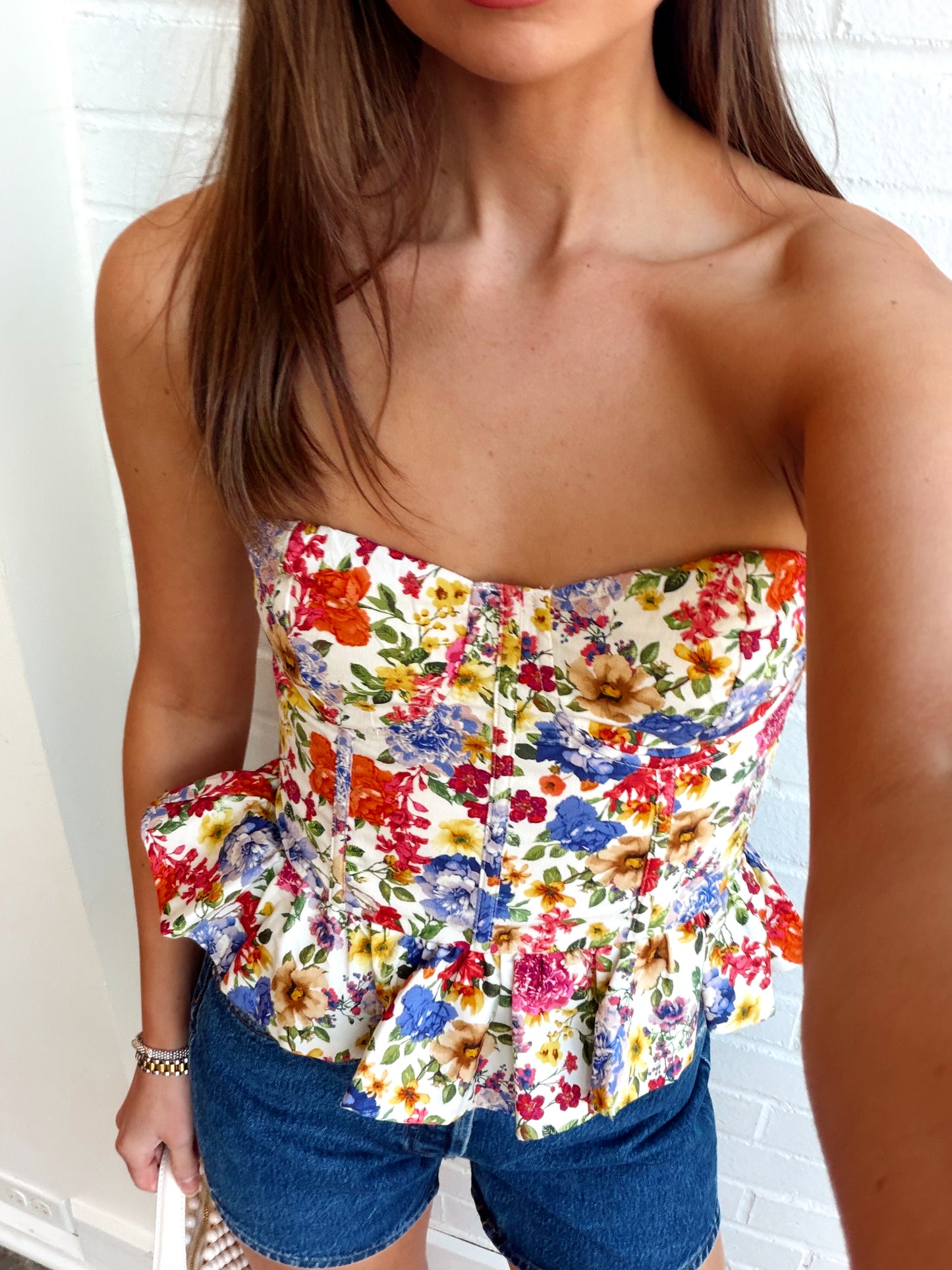 MARIBEL FLORAL PEPLUM TANK TOP
