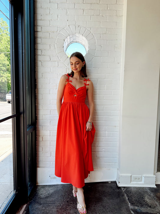 BAYLIE BOW STRAP DRESS