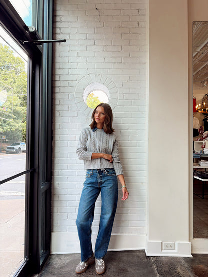 NASH DENIM COLLAR SWEATER