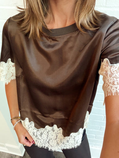 ONE OF A KIND SATIN LACE TOP
