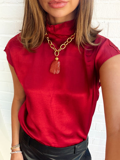 MOCK NECK MUSCLE TEE