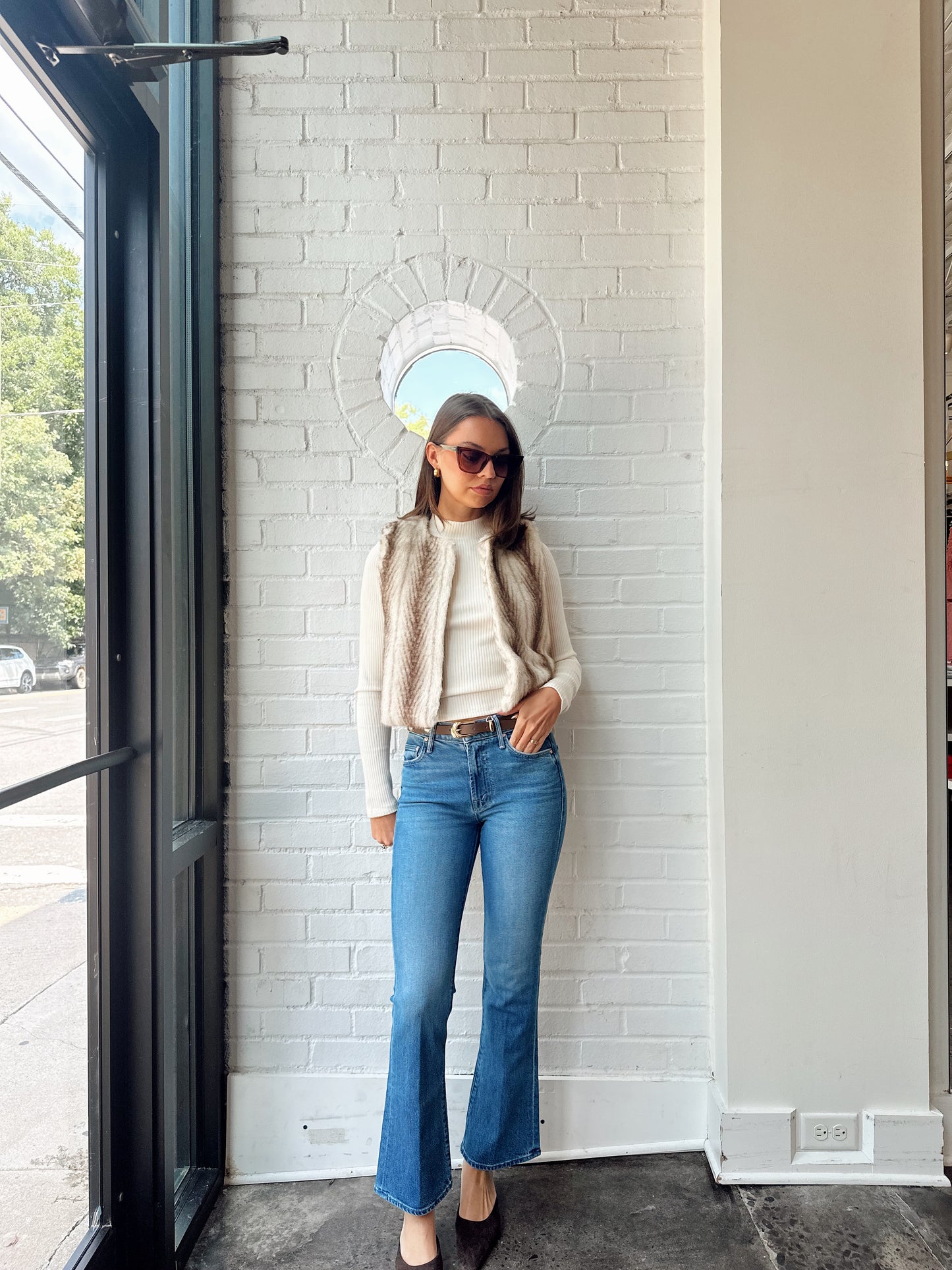DEMI FAUX FUR CROPPED VEST