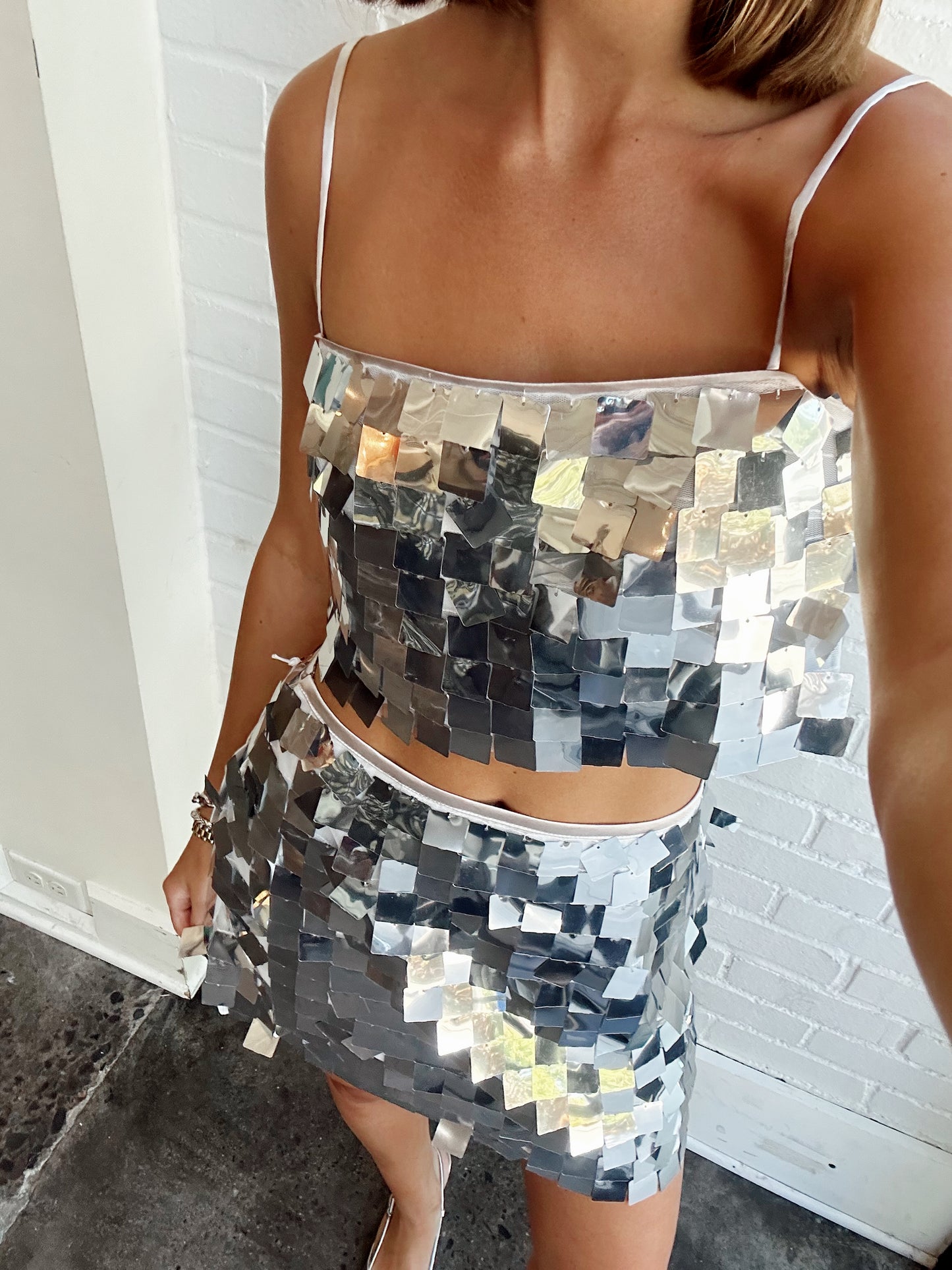 GRISELDA DISCO SEQUIN MINI SKIRT SET