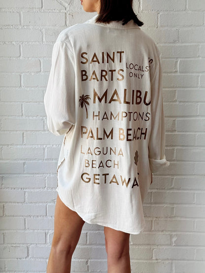 ST. BARTHS LINEN BUTTON DOWN