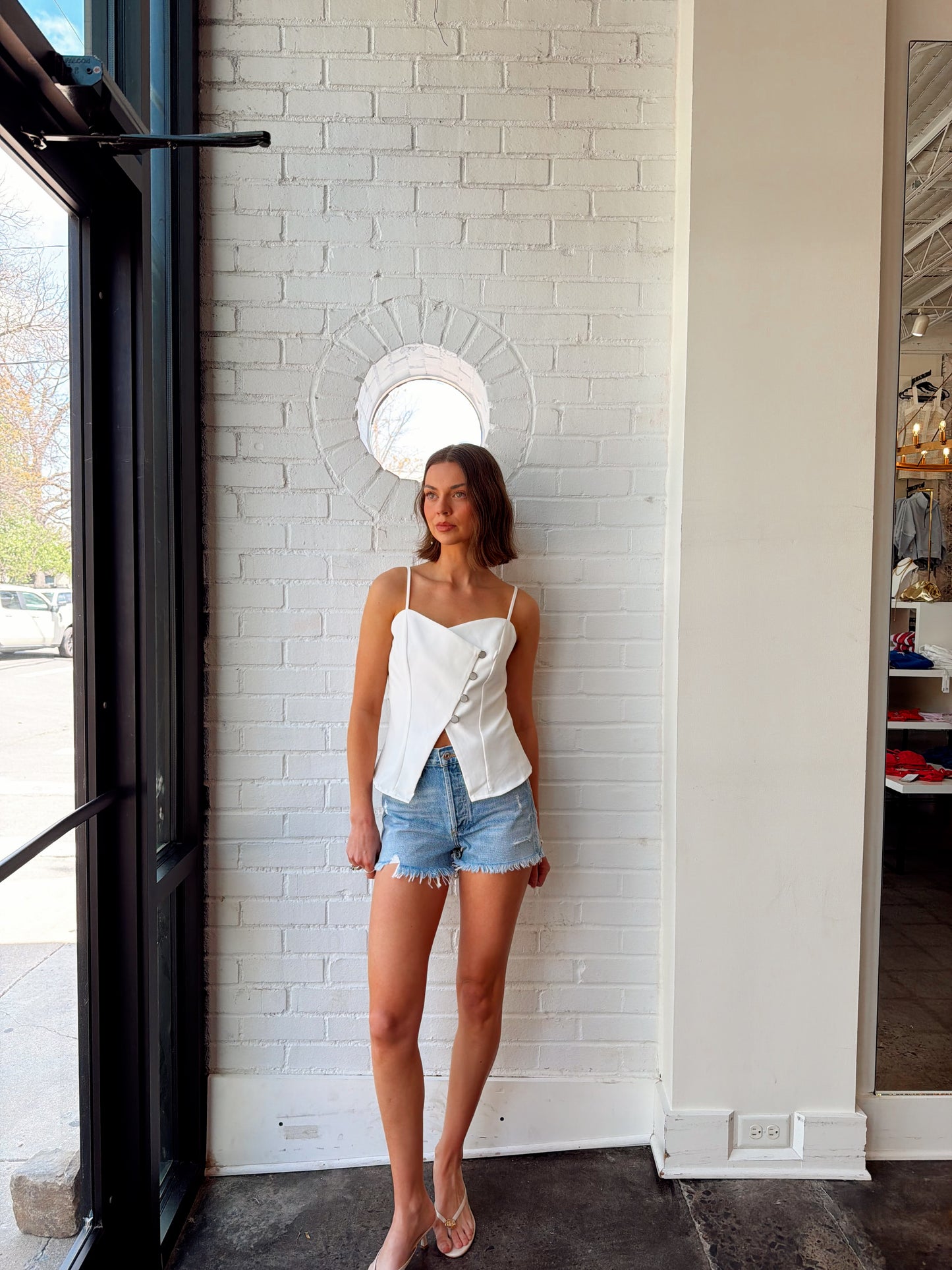 WRAP FRONT BUTTON-DOWN TOP