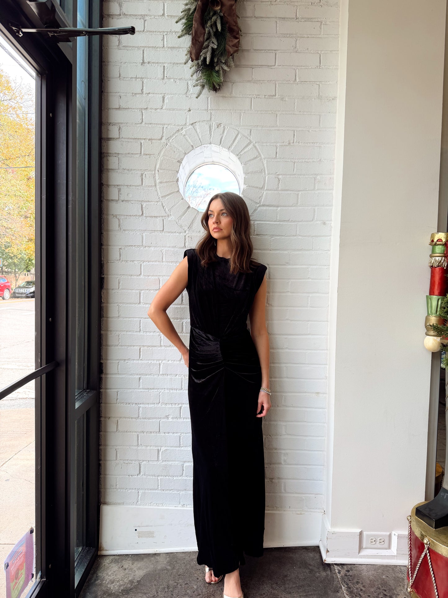 NIKITA VELVET & LACE MIDI DRESS