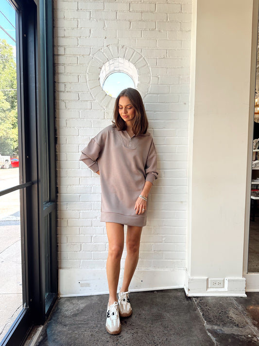 SEANNI HALF ZIP MINI DRESS