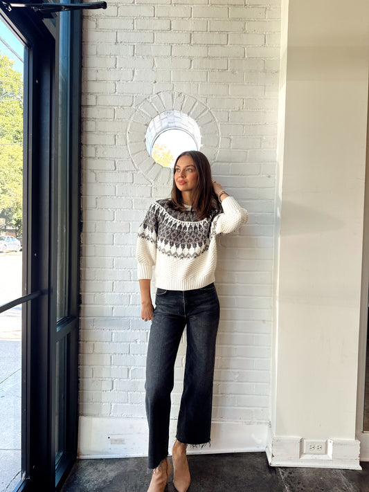 PUFF SLEEVE FAIR ISLE TOP