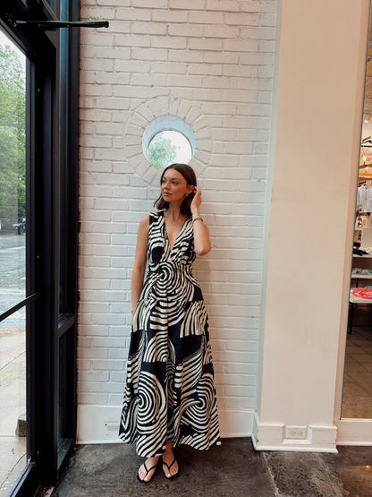 GENEVIEVE DRESS- ONYX WAVES