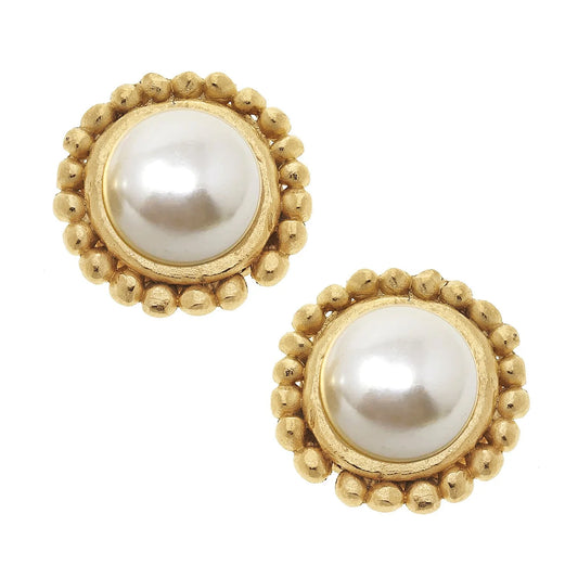 DOTTED PEARL STUDS