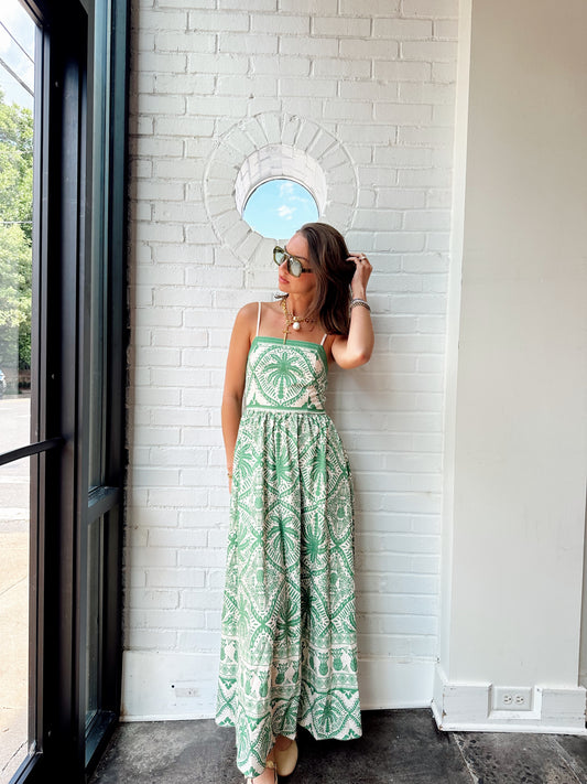 PINEAPPLE PRINT MAXI DRESS
