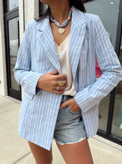 BLUEBELL STRIPE LINEN BLAZER