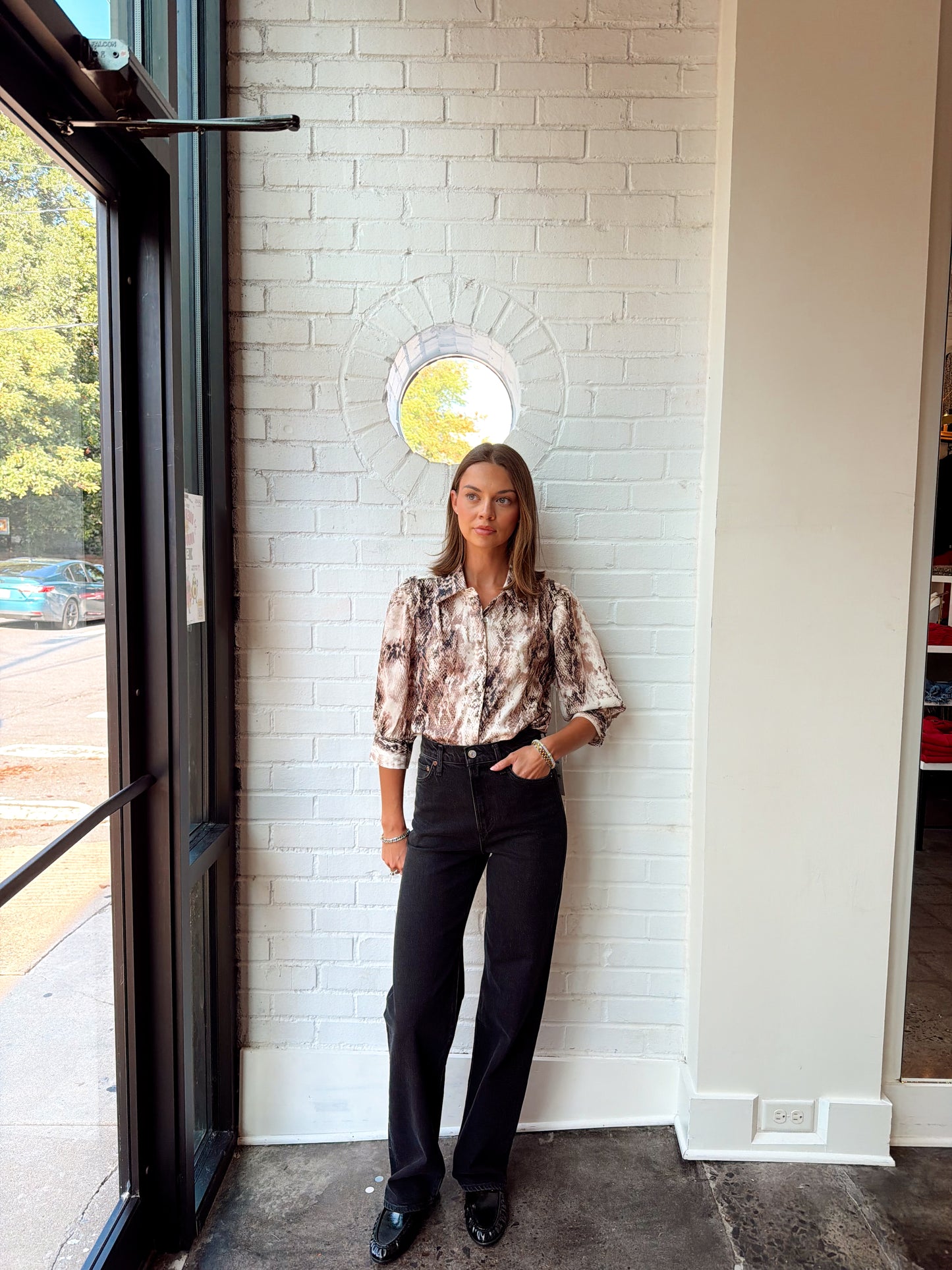CATE RUCHED SLEEVE TOP