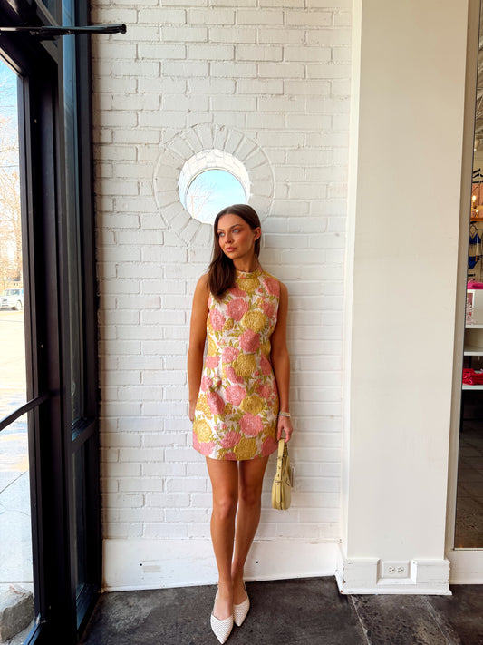 MOCK NECK SLEEVELESS FITTED MINI DRESS