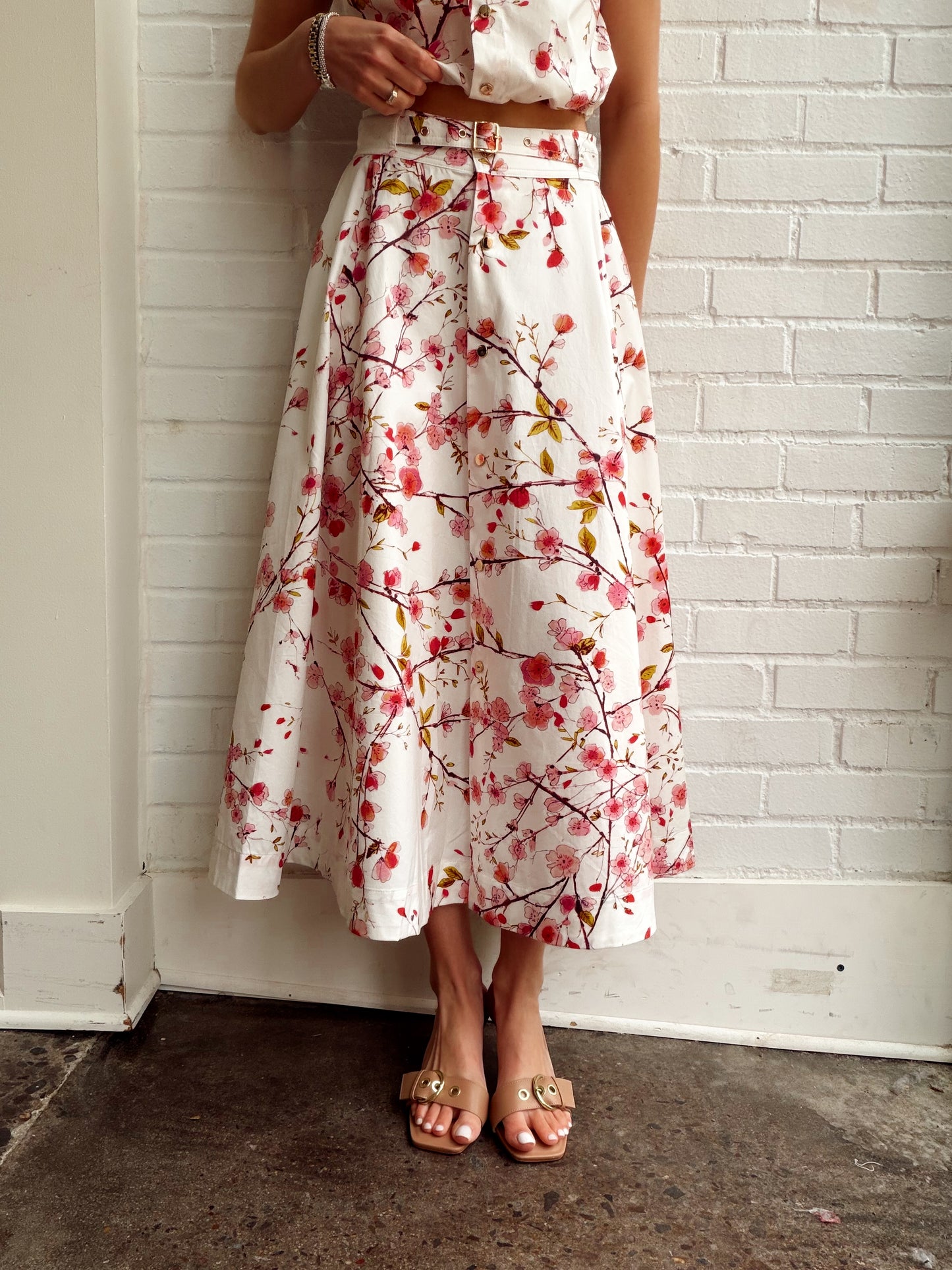 LOLA PRINTED MIDI SKIRT