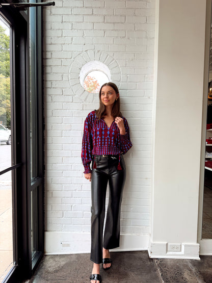 RAMSAY ABSTRACT TASSEL BLOUSE