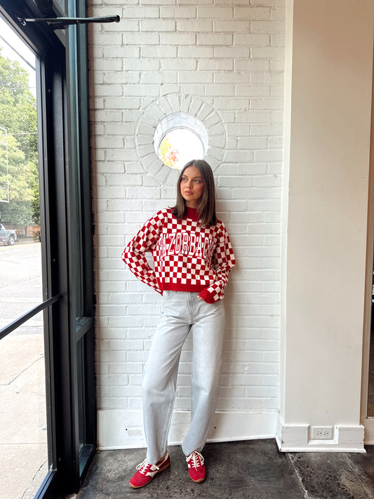 AR CHECKERBOARD SWEATER