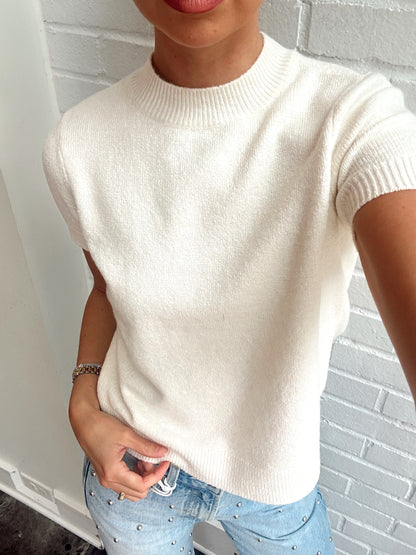 VHARI KNIT MOCK NECK S/S SWEATER