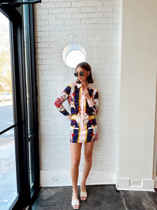 CORAL NETTING SHIRT DRESS