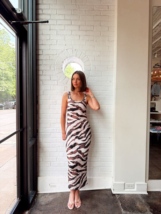 SAFARI RIB TIMELESS TANK MIDI DRESS
